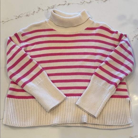GAP Other - GAP Kids Pink and Cream Striped Turtleneck Sweater Size L